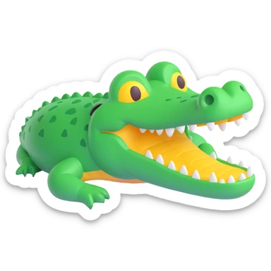 crocodile, Microsoft Fluent style 3D emoji sticker