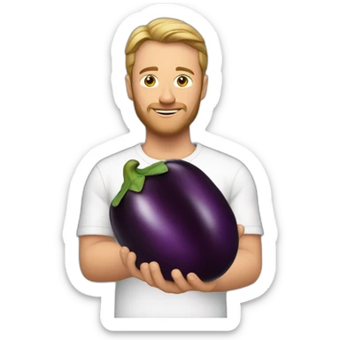 chris luxon holding eggplant sticker
