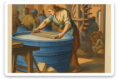 Сгенерируй мне эту же гравюру, только в цвете sticker