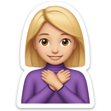 make a girl emoji crossing hands around neck sticker