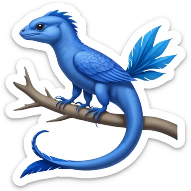 Mountain-Blue-Bird-Blue-Iguana-Blue-Betta-Fish-Russian-Blue-Cat-Fusion-animal-hybrid-creature sticker