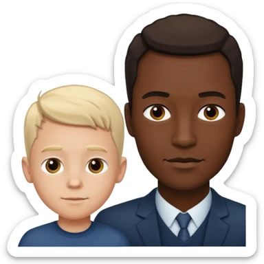 Tall white guy with dwarf black kid sticker