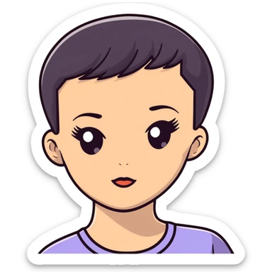 girl with flat top haircut sticker