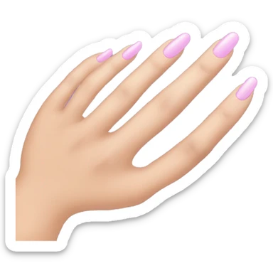 girl presents her manicure  sticker