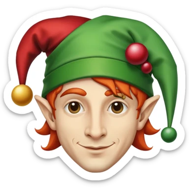 Matthew Roy with a jester hat on sticker