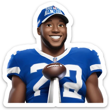 Josh Allen with Super Bowl trophy  sticker