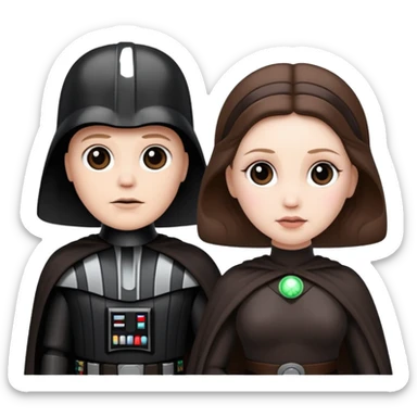 Darth Vader and Princess Leia light savers crossing sticker
