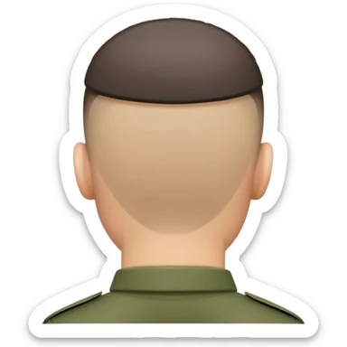back of soldier's head with military haircut, seen from behind sticker