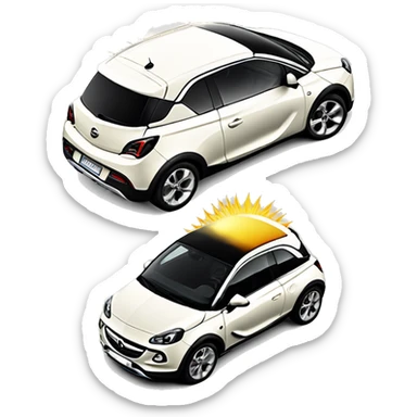 opel adam rocks in off white with big sliding sun roof from the front  sticker