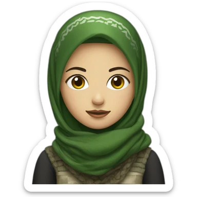 A girl wearing a Palestinian shemagh  sticker