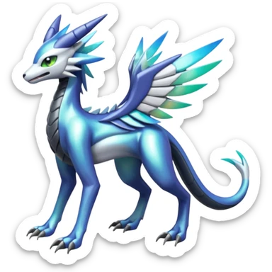 Meloetta-Sergal-Dialga-hybrid-fusion-Fakémon-creature, full body sticker