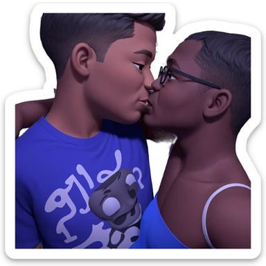 intimate moment between boys sticker