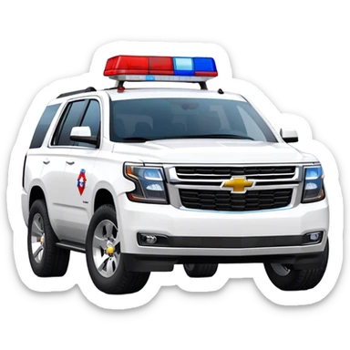 Emergency Response SUV - Chevrolet Tahoe (Model Year: 2021) (Iconic colour: White with red/blue sirens) sticker