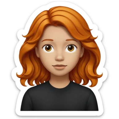 Make a ginger with kinda wavy hair go into a ginger with black in the underneath of the hair with straight hair  sticker