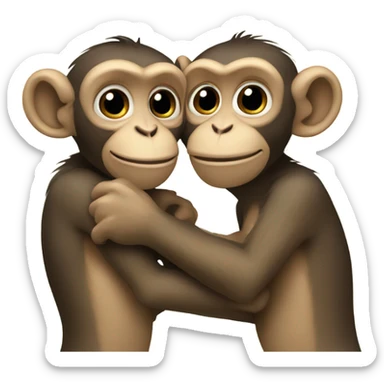 Two gay monkeys hugging sticker