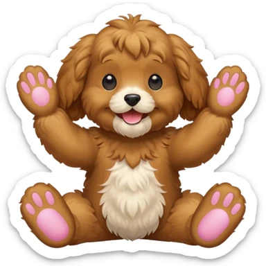 Cavoodle clapping paws sticker