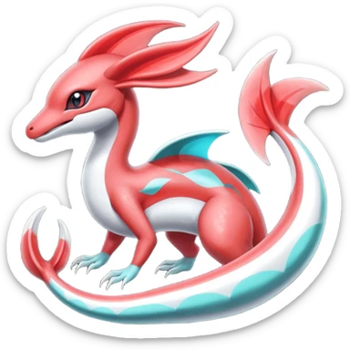 Meloetta-Milotic-Inteleon-Heliolisk-Helioptile-Salamence-Salandit-Latias-Fakémon-creature-hybrid sticker