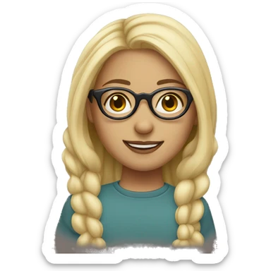 blonde girl with nose piercing and glasses  sticker