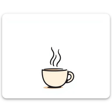 a cup of tea with steam in pastel colors dd9fb0 ffc6d3 a3bfc9 c4bee2 f1b091, hand-drawn doodle style sticker
