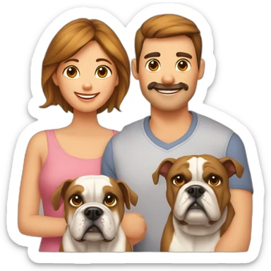 Family-with-dad 59-mother 54-2 daughters 31 & 26-and-bulldog-France-dog sticker
