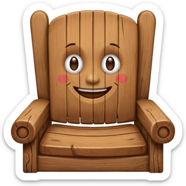 Chair with face on sit sticker
