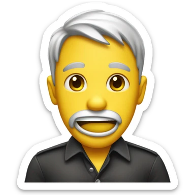 Embarrassed pulling collar yellow emoji head  sticker