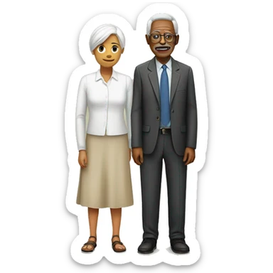 A old and young person seperated representing generational divides sticker