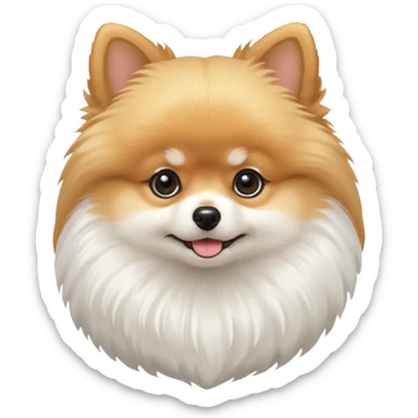 Pomeranian white sticker