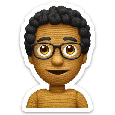 Mão fazendo crochet sticker