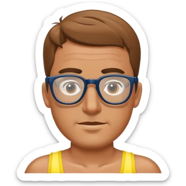 man wearing swimming suit with glasses  sticker