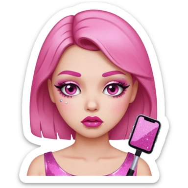 glitter pink girl naughty selfie sticker