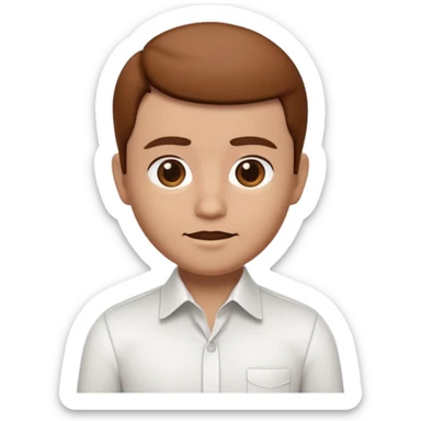 A 3D cartoon white shirt with a brown soil stain in the center, smooth fabric texture, bright lighting, realistic Memoji-style look. sticker