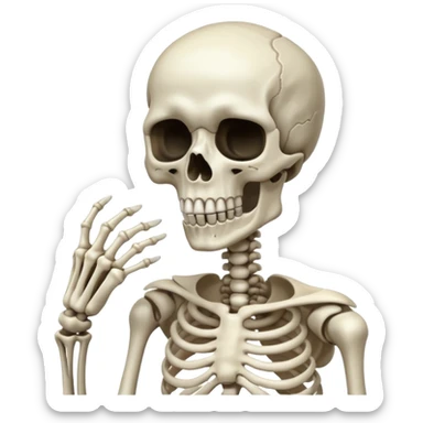Squelette qui mes sont doigts devant la bouche  sticker