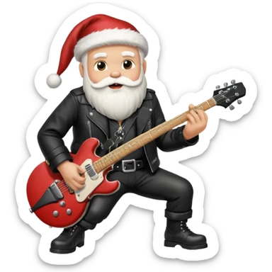 rock n roll santa sticker