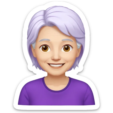 older woman with white hair...now add purple shirt  sticker