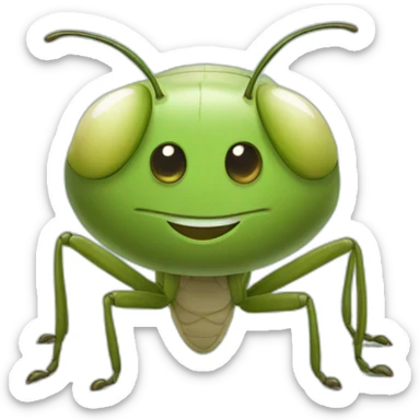 cute Anthropomorphic cricket sticker