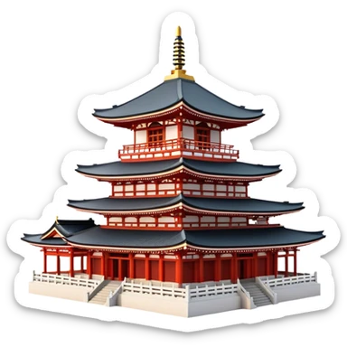 Cinematic Realistic Senso-ji Temple Landmark Emoji, depicted with the historic Tokyo temple rendered with intricate architectural detail and dynamic, cultural lighting. sticker
