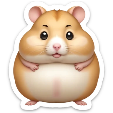 Fat hamster farting with big eyes and small waist and big hips sticker