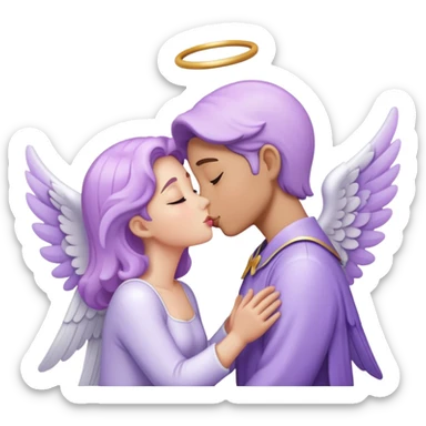 Pastel purple angel love kiss sticker