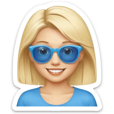 Blondie voy with blue sunglasses sticker