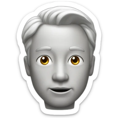Une tête a un doigt pointé sur sa tete sticker