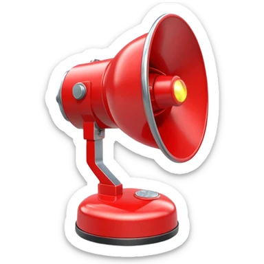 3D render of a red emergency siren light with a bright glow on top of a silver base, in Pixar-style, soft shadows, isolated on white background, professional but playful look

 sticker