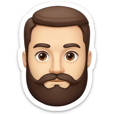 man with thick beard and very bushy prominent eyebrows sticker