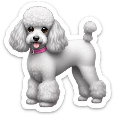 Mini toys poodle blanca junto a un mini schnauzer sticker