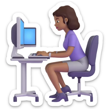 black woman coding at a computer sticker