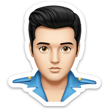 Elvis Presley with pompadour hairstyle, chest and up portrait sticker