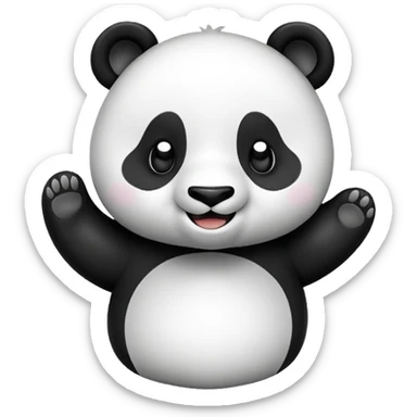 Realiza un emoji de un panda feliz  sticker