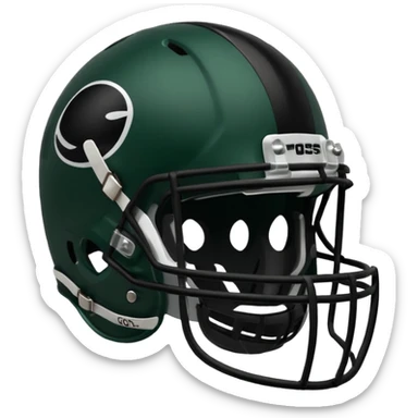 College football player helmet in dark green color ( black player ) sticker