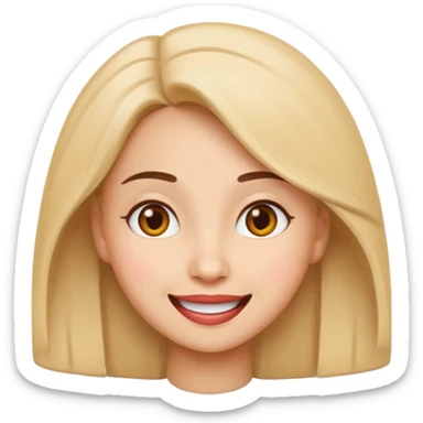 Leyla as a cheerful, expressive emoji character, simple and cute sticker