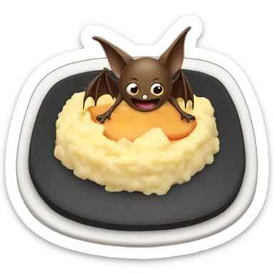 Bat eating bangers and mash sticker